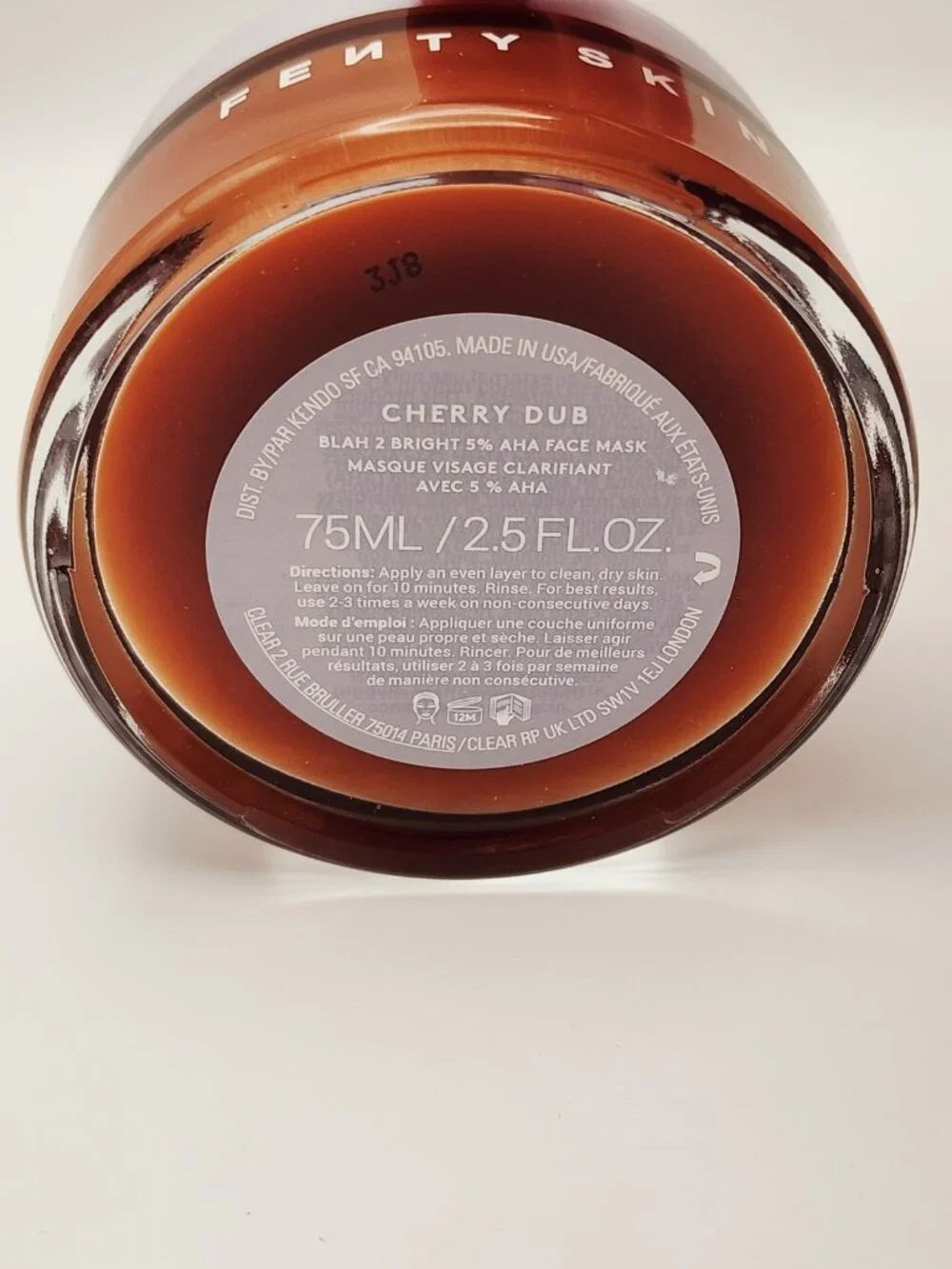 Fenty Skin Cherry Dub Blah 2 Bright 5% AHA BHA Face Mask 2.5oz 75ml New in Box